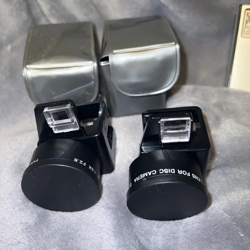Vintage Focal Auxiliary Lens Set Telephoto & Wide-angle With Kodak Disc Camera